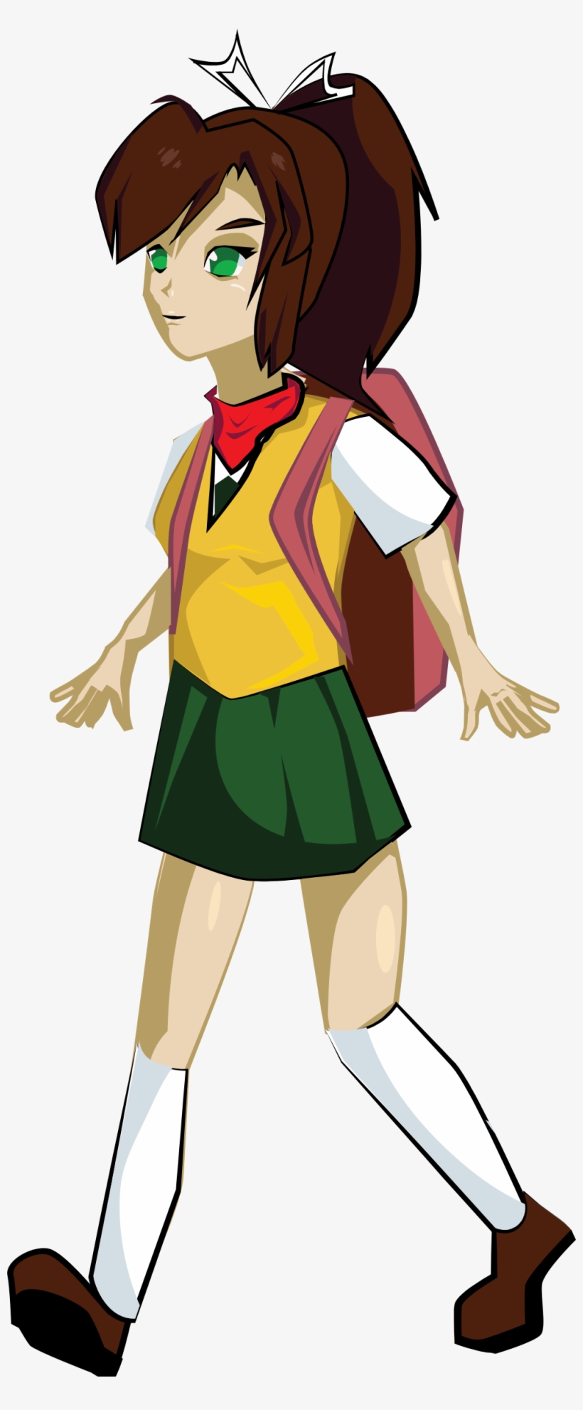 School Girl Walking Png Freeuse Stock - Girl Walking Clipart, transparent png download