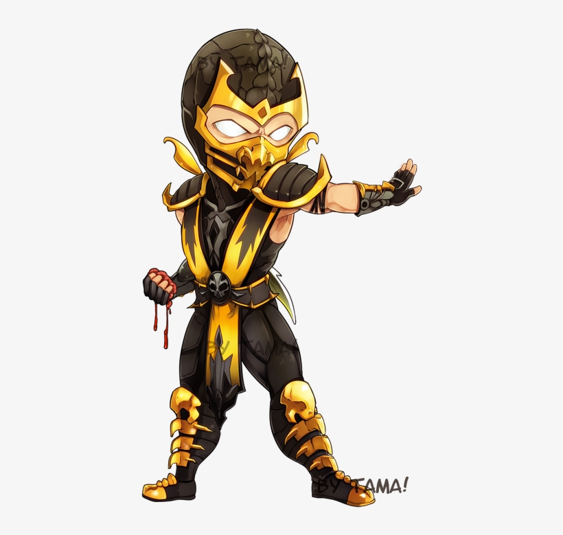 Chibi Scorpion - Scorpion Mortal Kombat Chibi, transparent png download