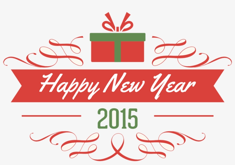 Happy New Year 2015 Png - Glückliche Yuletide Rotverzierungen Karte, transparent png download