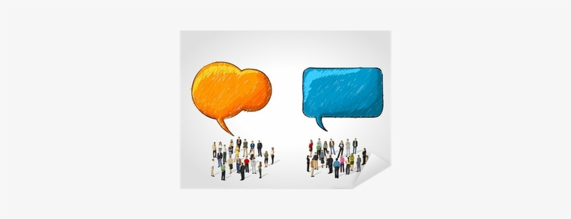 Two Groups Of Business People Talking By Speech Balloons - Illustration, transparent png download