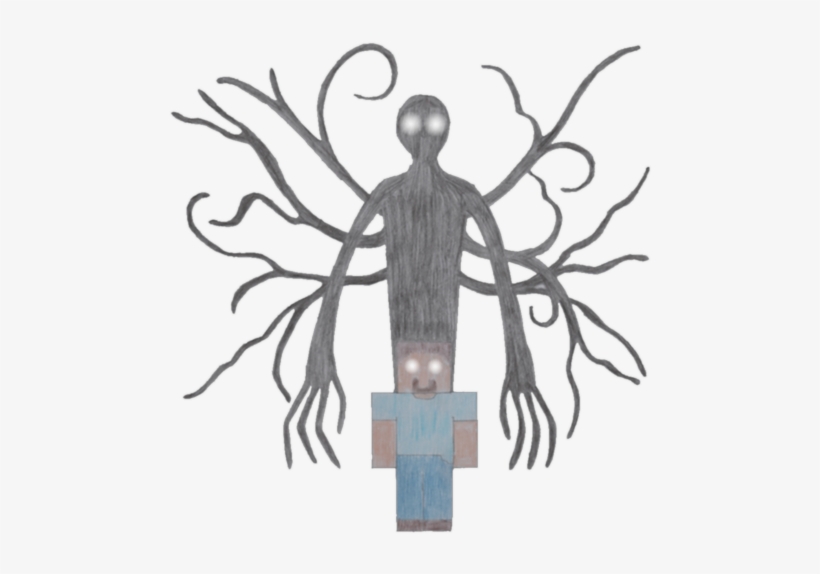 A Drawing I Made Of Herobrine And Slenderman I Resized - Slenderman Vs Herobrine, transparent png download