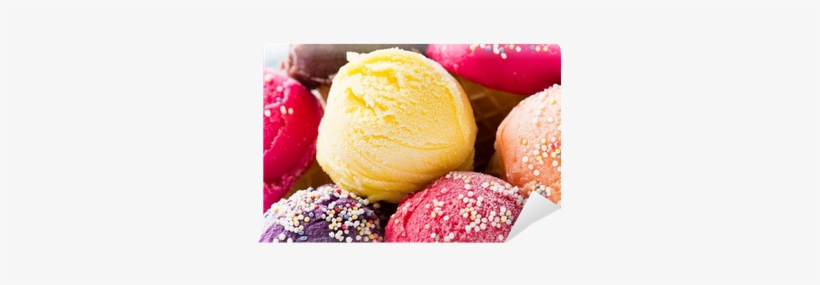 Ice Cream Scoops On Wooden Table - Happy National Ice Cream Day 2018, transparent png download