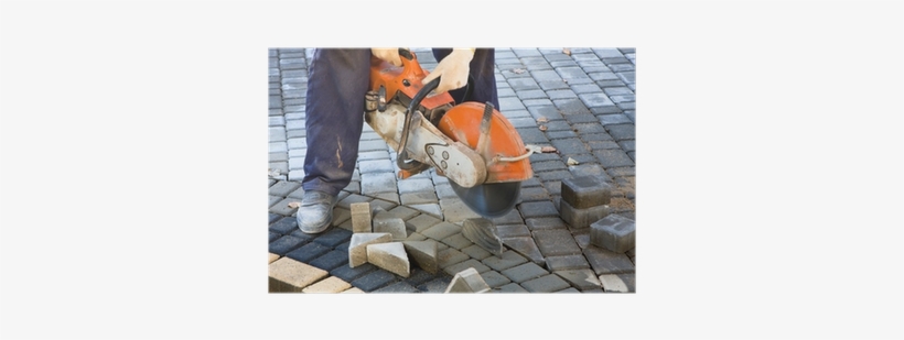 Construction Worker Making Cuttings In Concrete Poster - Concrete, transparent png download