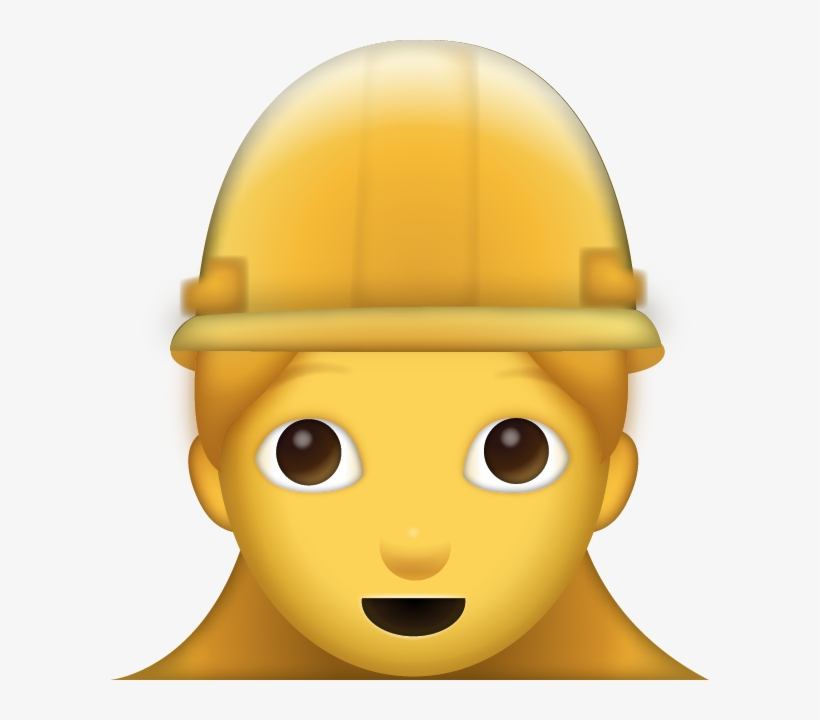 Download Woman Construction Worker Iphone Emoji Icon - Cartoon, transparent png download