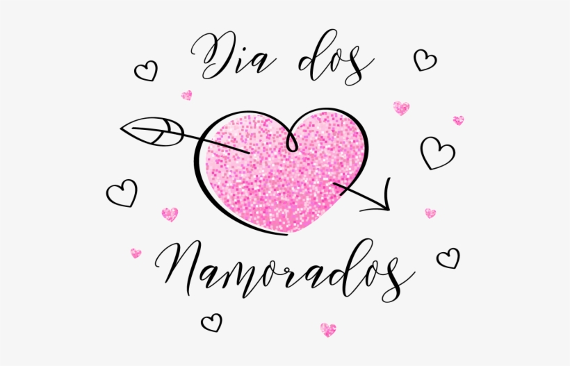 Dia Dos Namorados Greeting Card With Pink Heart, Day, - Greeting Card, transparent png download