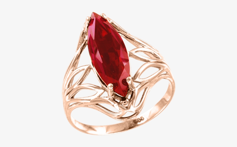 Lady´s Ring In Red Gold Of 585 Assay Value With Ruby, transparent png download