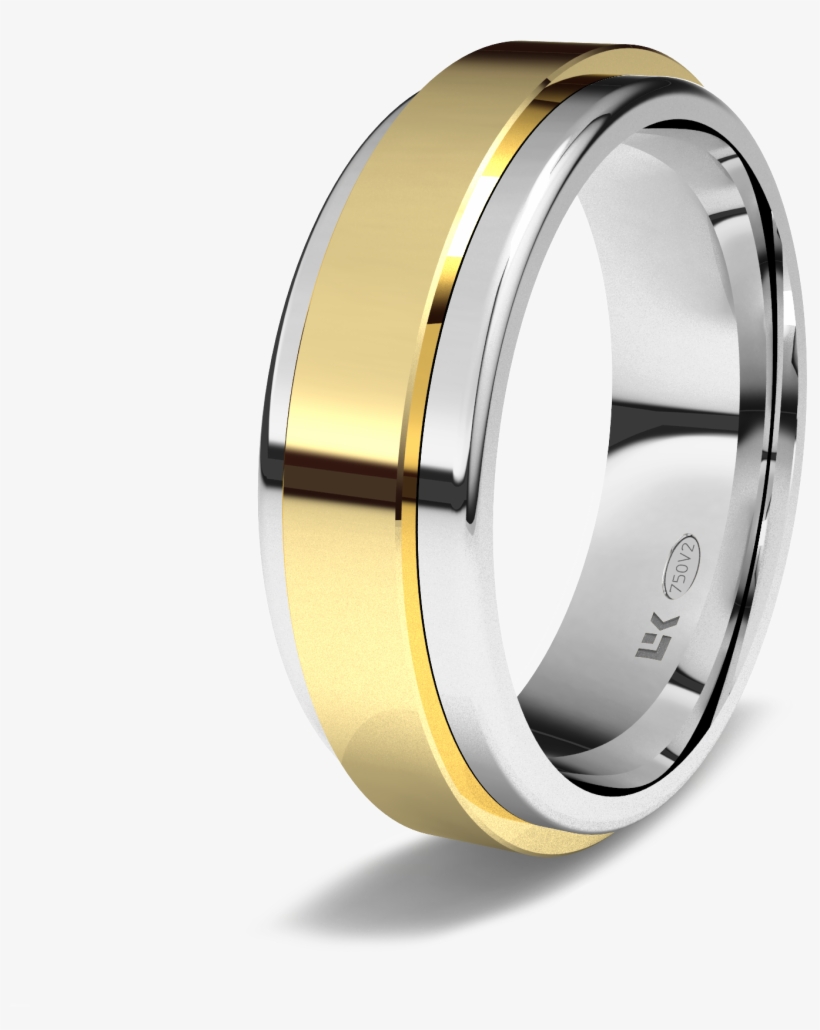 Sortija De Oro Blanco Y Amarillo De 18k Modelo Giratoria, transparent png download
