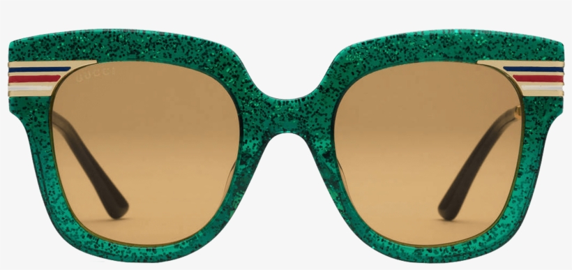 Square-frame Glitter Acetate Sunglasses, transparent png download