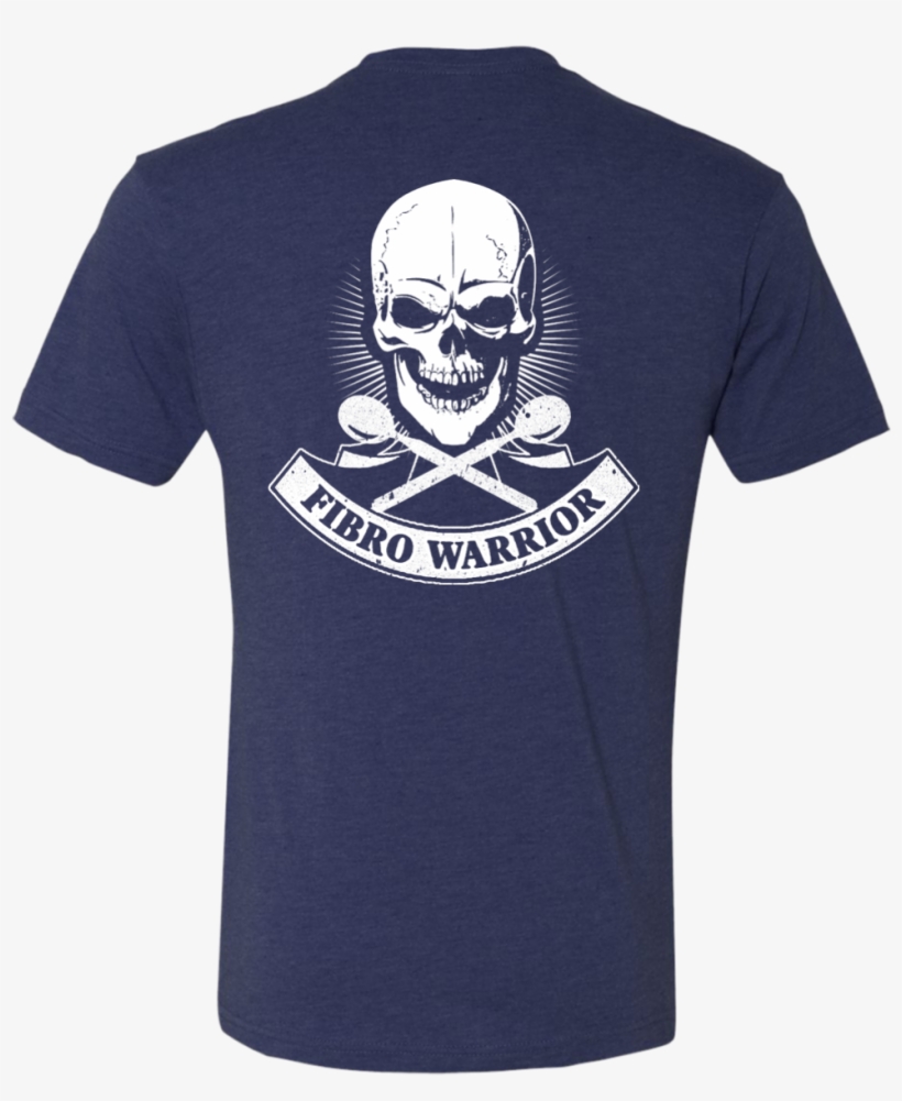Fibro Warrior Skull Men's Tri-blend Tee, transparent png download