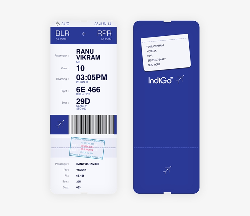 Indigo Boarding Pass Redesigned On Behance PNG Image Transparent PNG