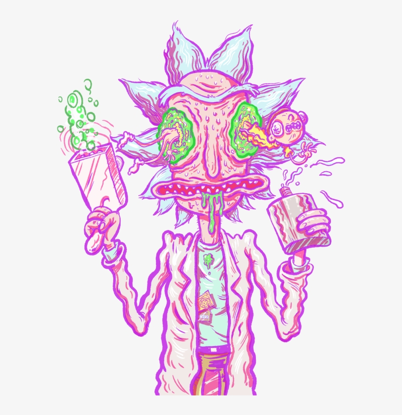 Above Are Some Of The Working Files For The Final Art, - Rick Sanchez, transparent png download