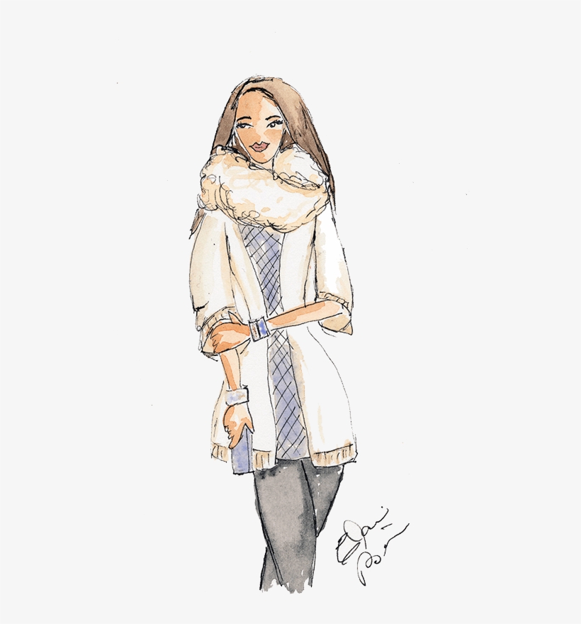Feeling Warm Fashion Watercolor Illustration - Sketch, transparent png download