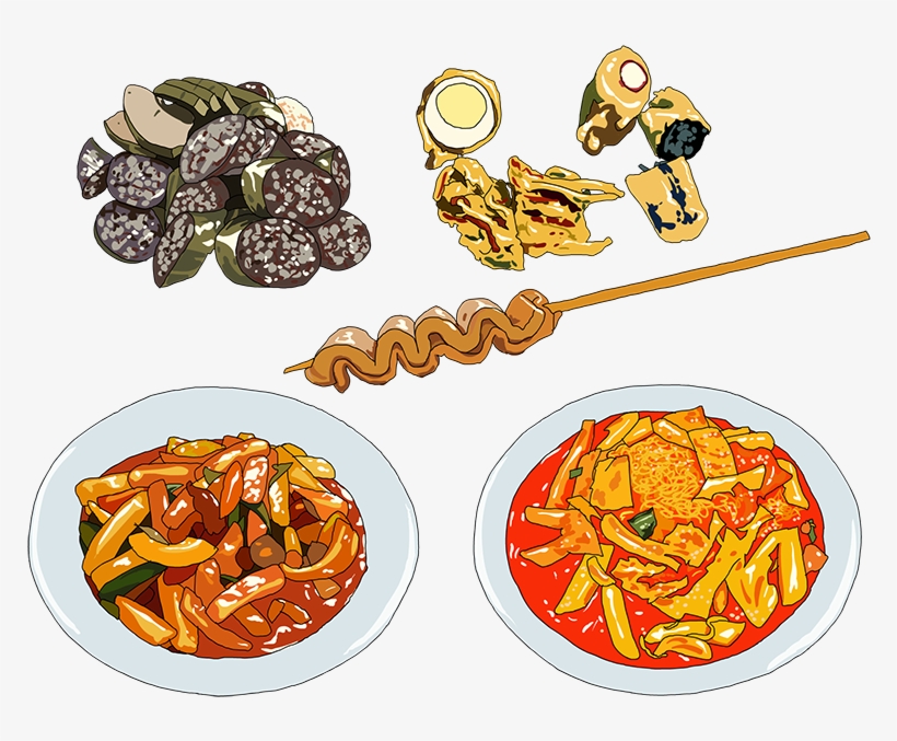 푸드 컨텐츠 일러스트 On Behance Food Doodles, Watercolor Food, - Drawing, transparent png download