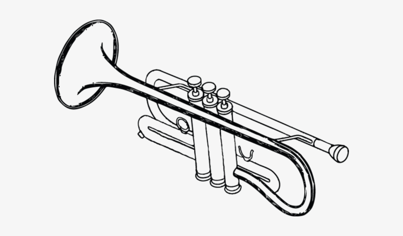 411ra - Trumpet - Trumpet Clipart Black And White, transparent png download