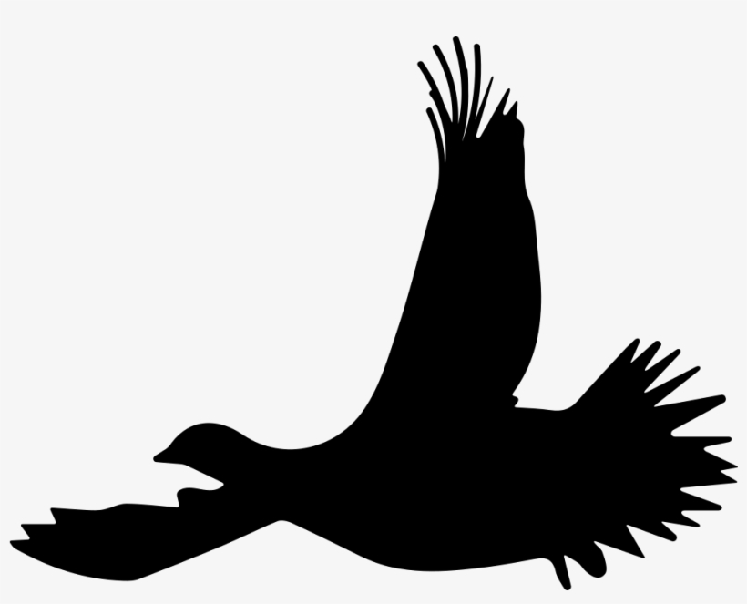 Grouse Bird Flying Silhouette - Flying Grouse Silhouette, transparent png download