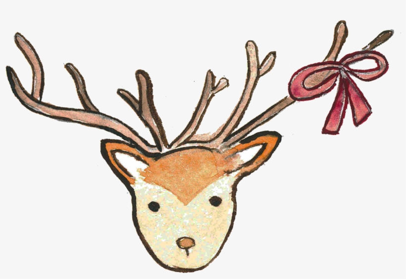 Clip Art Black And White Download Reindeer Watercolor - Watercolor Painting, transparent png download
