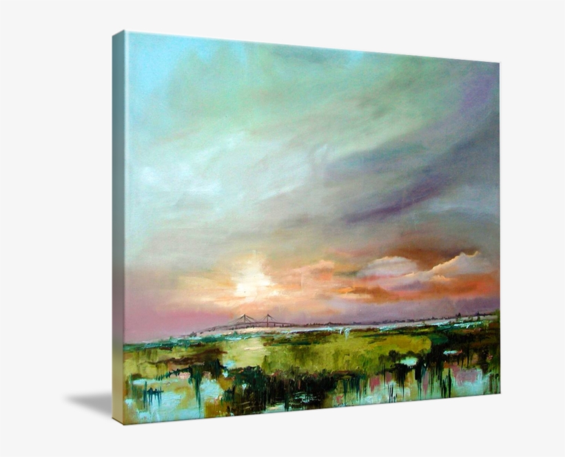 Jpg Free Download Drawing Sunsets Watercolor - Gallery-wrapped Canvas Art Print 48 X 36 Entitled Salt, transparent png download