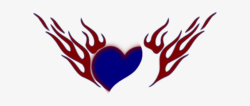 How To Set Use Blue Heart Red Flames Icon Png, transparent png download