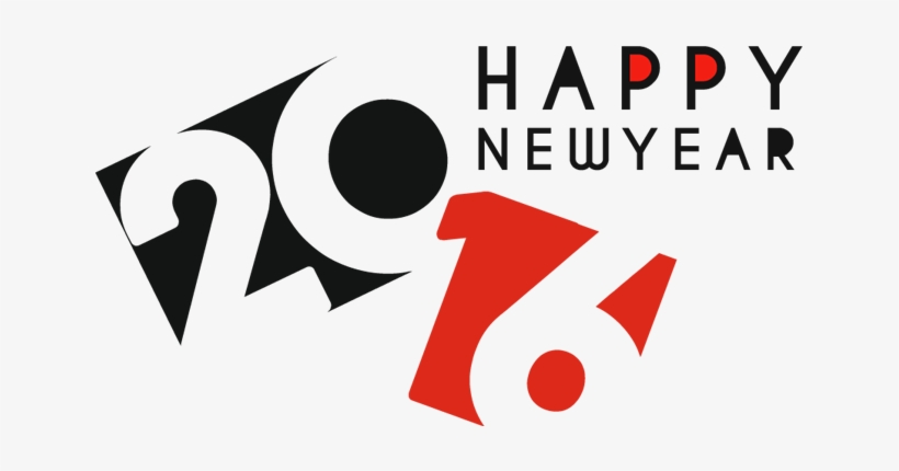 2016 Happy New Year Text Design - New Year, transparent png download