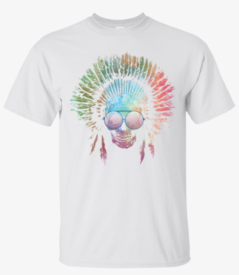 Chief Skull Watercolor Gildan Ultra Cotton T-shirt - T-shirt, Cute Tea Cup Poodle Puppy, Dog Playing In, transparent png download