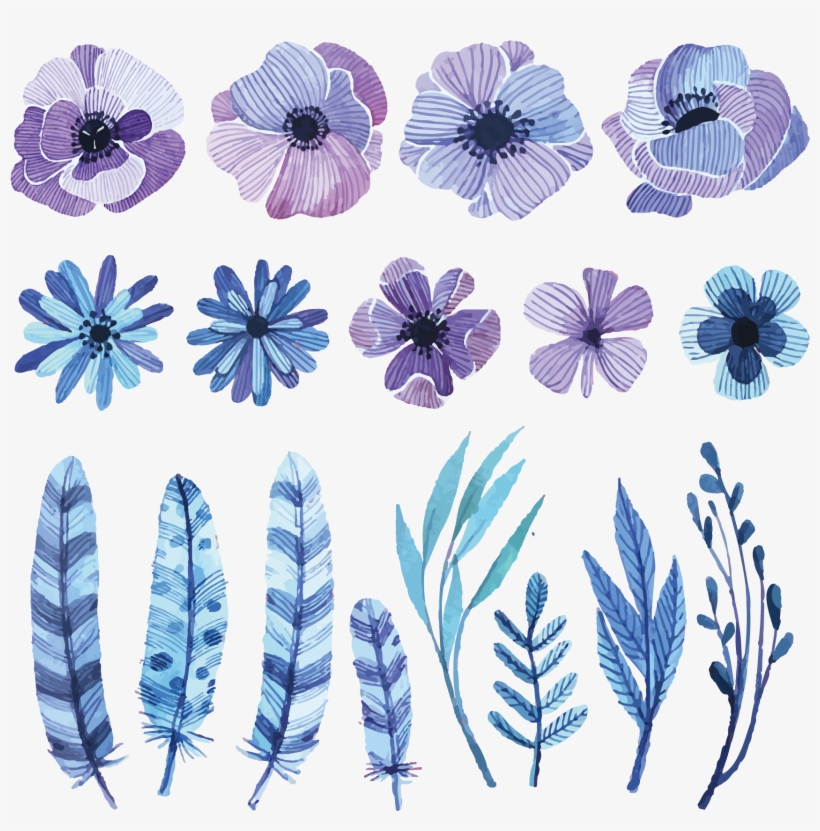 Wildflower Vector Watercolor Clipart Library Library - Notebook Journal Dot-grid,graph,lined,blank No Lined, transparent png download