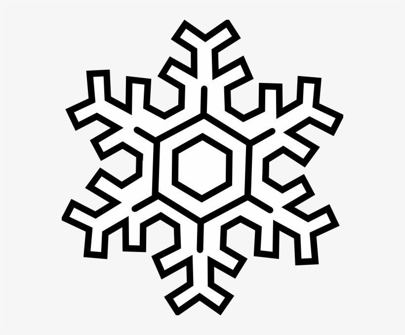Snow Clip Art Black And White Clipart Download - Clip Art Transparent Background Snowflake, transparent png download