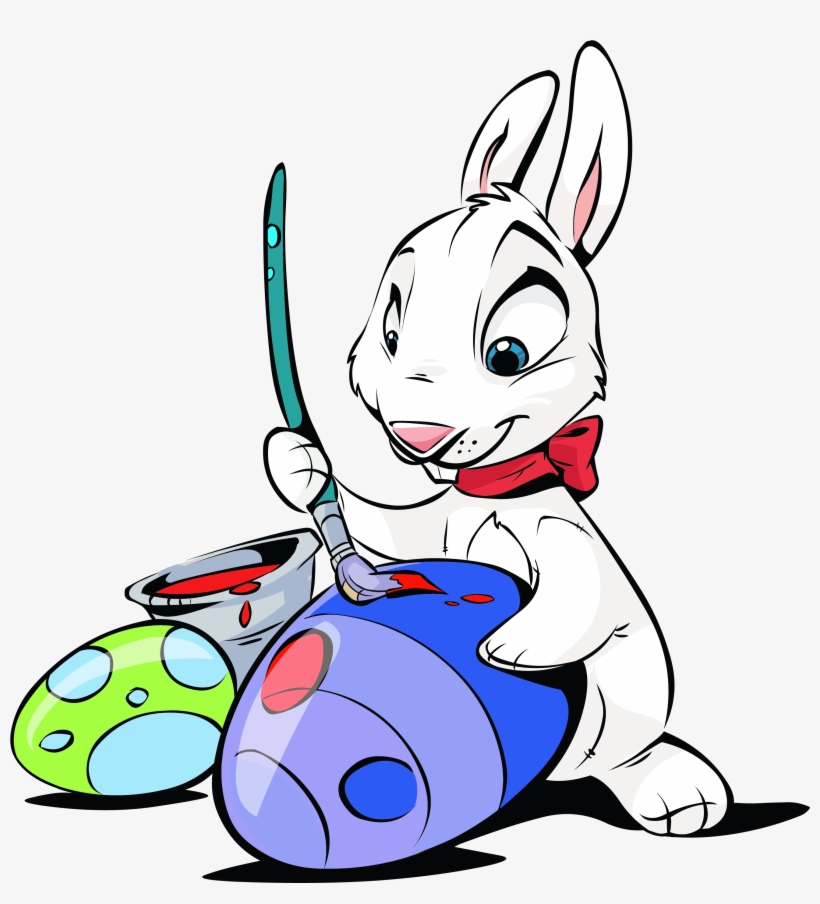 Easter Bunny Painting Eggs Transparent Png Clipartu200b - Easter Bunny Painting Eggs, transparent png download