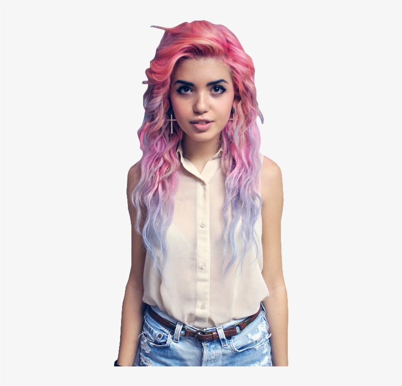Model Png Image With Transparent Background - Woman With Colored Hair, transparent png download