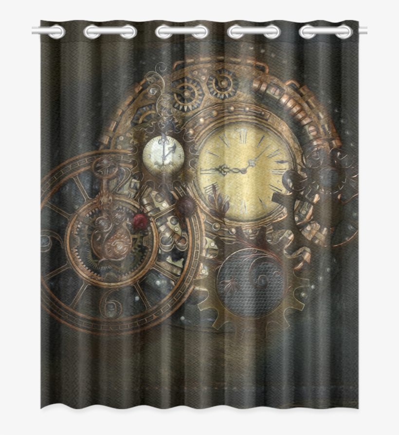 Download Painting Steampunk Clocks And Gears New Window Curtain ...