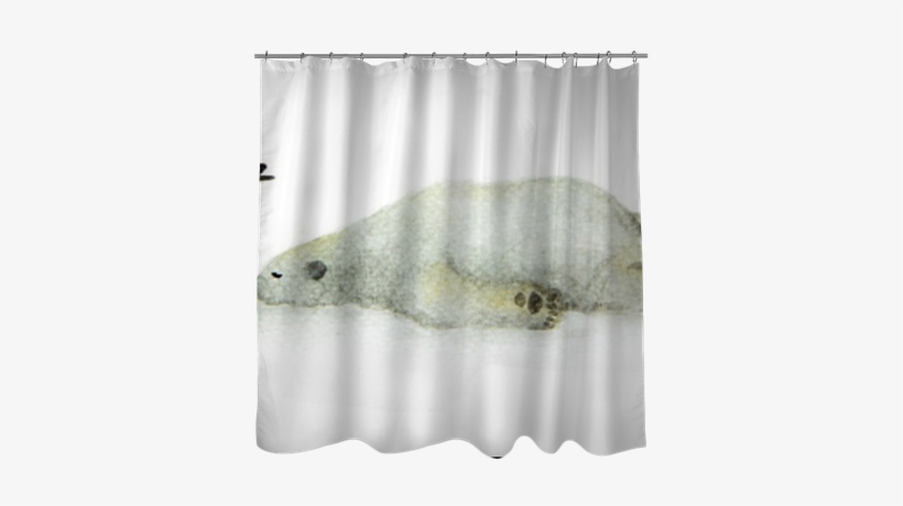 Hand Painted Watercolor Polar Bear - Window Valance, transparent png download