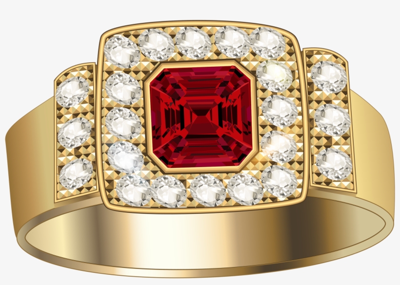 Gold Ring With Diamonds Png Image - Gold Ring Image Png, transparent png download