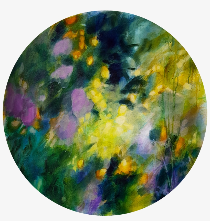 Floral Tondo - Circular Canvas Art, transparent png download