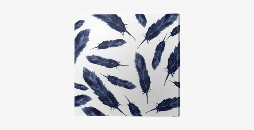 Watercolor Blue Birds Feathers Boho Pattern - Redbubble Watercolor Blue Feathers Scarf, transparent png download