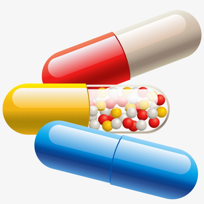 Pill Capsules Png Clipart - Medicine Clipart Png, transparent png download