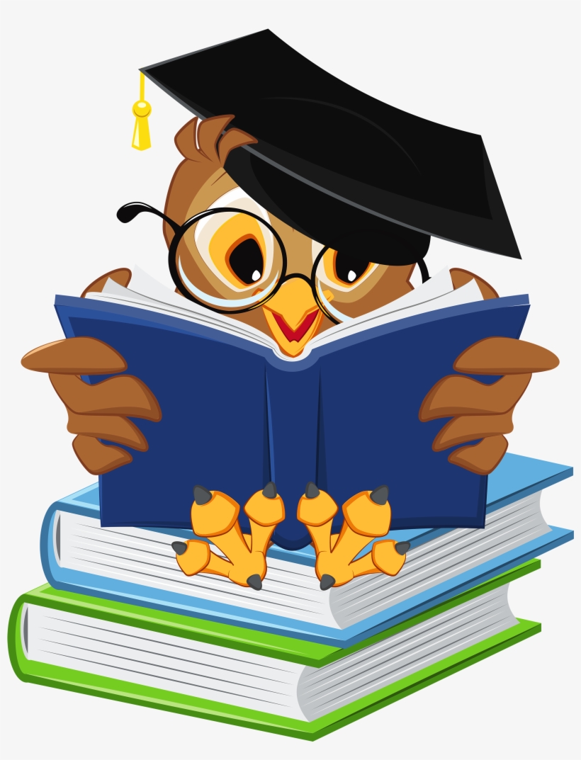 Owl With School Books Png Clipart Picture, transparent png download