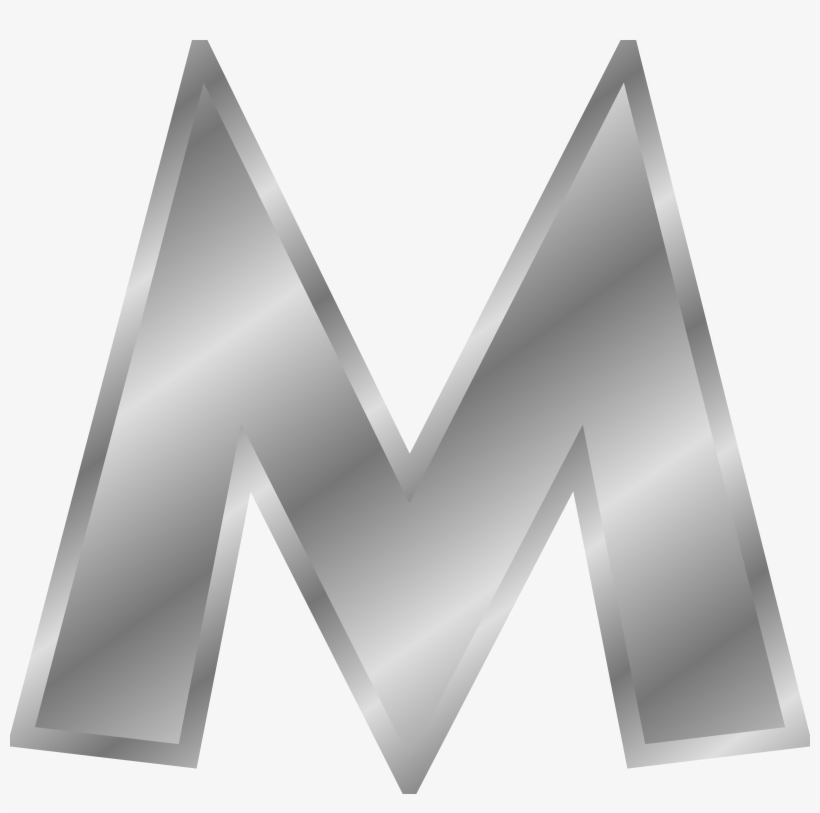 Clipart Effect Letters Alphabet Silver - Letter M Silver, transparent png download