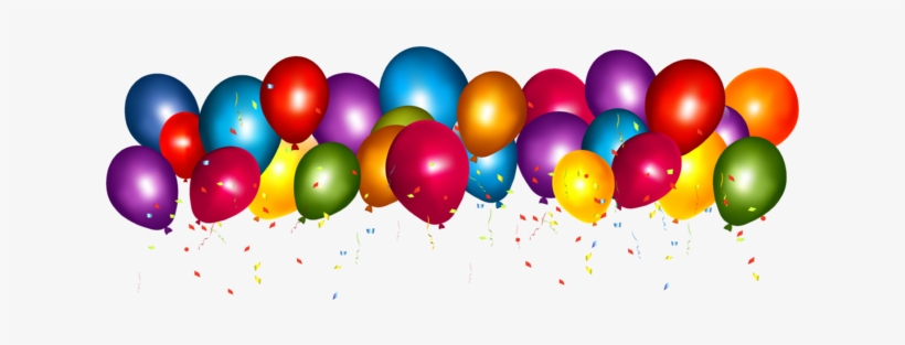 Transparent Colorful Balloons With Confetti Png Clipar - Balloons And Confetti Transparent, transparent png download