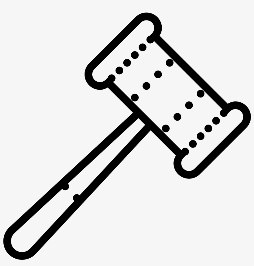 Hammer Outline Icon - Judge Hammer White Png, transparent png download