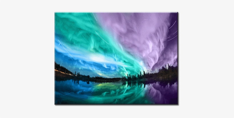 1 Panel Canvas Wall Art - Long Exposure Photography Northern Lights, transparent png download