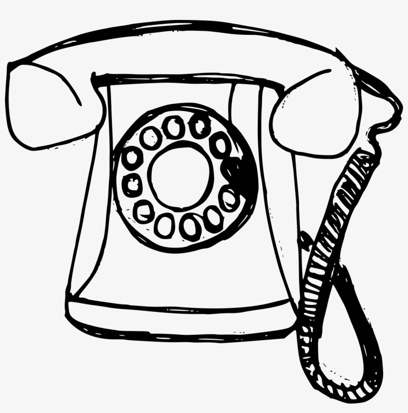 Free Download - Old Telephone Drawing, transparent png download