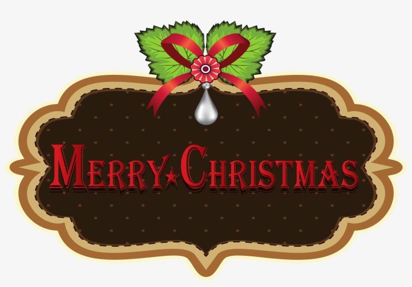 Merry Christmas Label Png Clipart - Clip Art, transparent png download