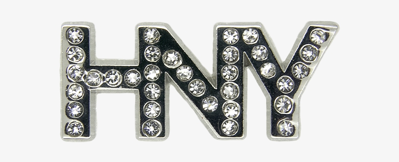 Happy New Year Rhinestone Pin, Silver - Happy New Year Silver, transparent png download