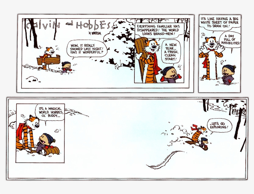 Happy New Year - Calvin & Hobbes Art - Last Calvin & Hobbes, transparent png download