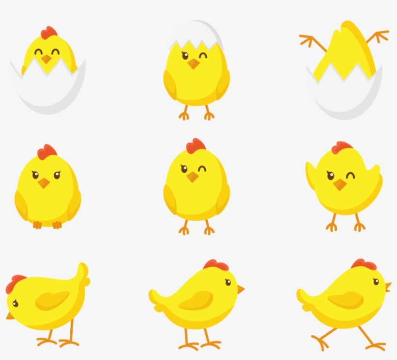 Easter Chick Cute Icons - Cute Chicken Vector Png, transparent png download