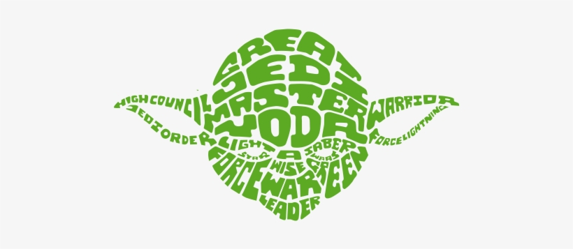 Star Wars Vinilo Decorativo Yoda Textual - Yoda Wall Decals, transparent png download
