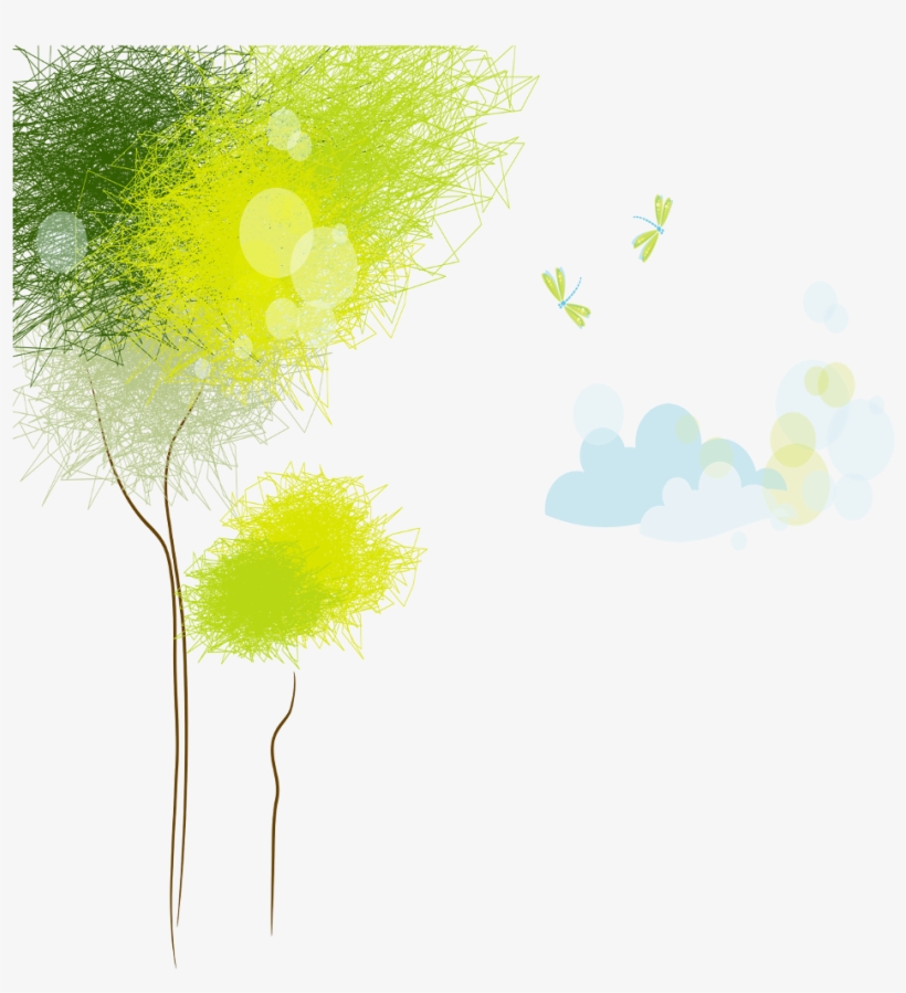 Ftestickers Watercolor Landscape Trees Colorful - Drawing, transparent png download