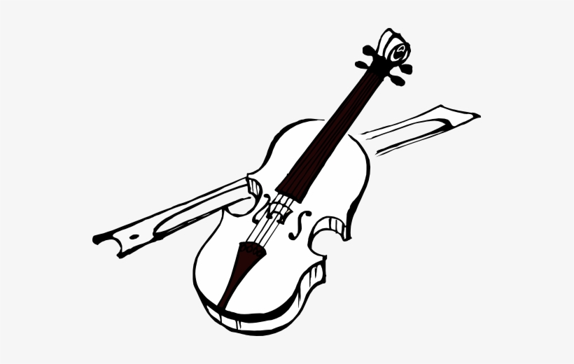 Clipart Spring Violin - Violin Black And White, transparent png download