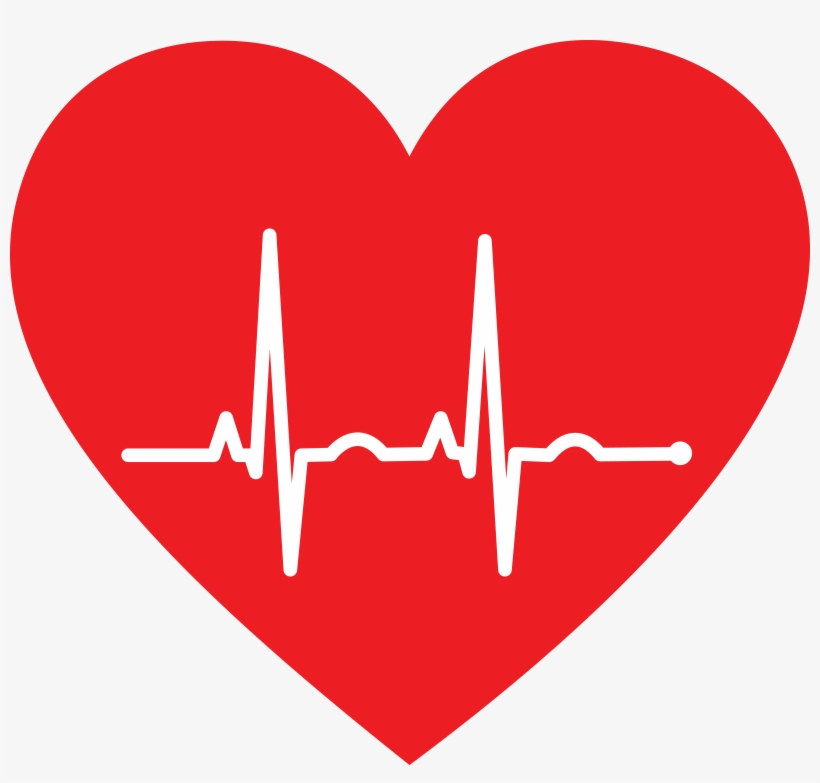 Free Clipart Of A Heart With An Ekg - Heart With Ekg Line, transparent png download
