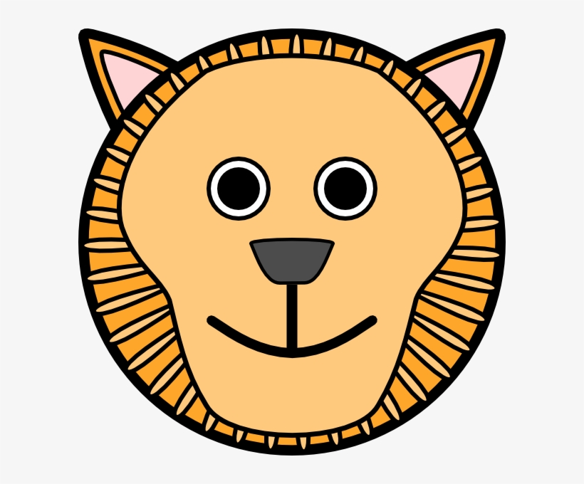 Free Vector Lion Rounded Face Clip Art - Cartoon Tiger Face, transparent png download