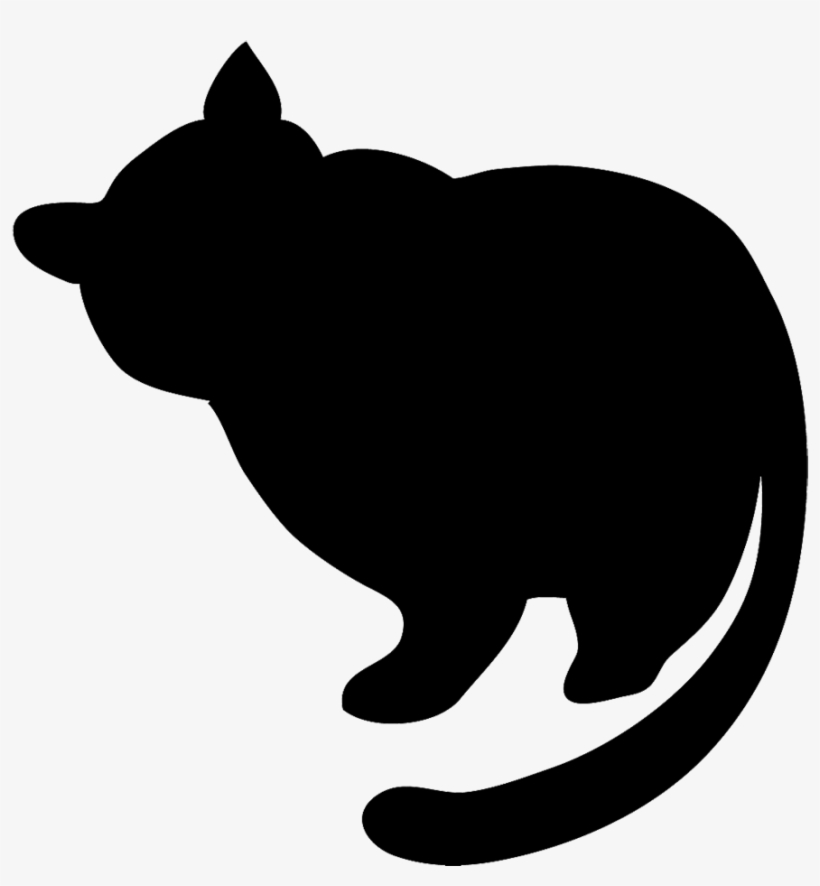 Cat Silhouette Fat Black Cat - Black Fat Cat Clipart, transparent png download